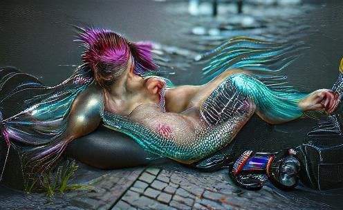 Cyberpunk mermaid