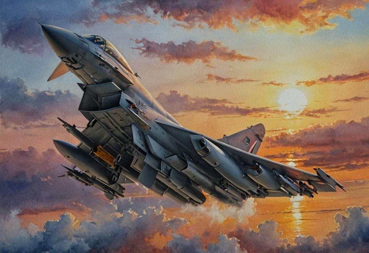 Eurofighter Typhoon, water-color painting