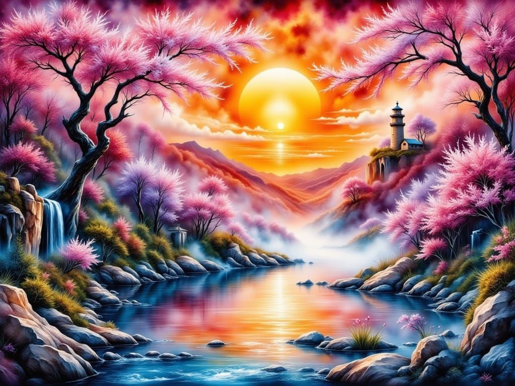 𝑍𝑒𝑛 𝐵𝑒𝑛𝑒𝑎𝑡ℎ 𝑎 𝐵𝑢𝑟𝑛𝑖𝑛𝑔 𝑆𝑘𝑦  by @JustD