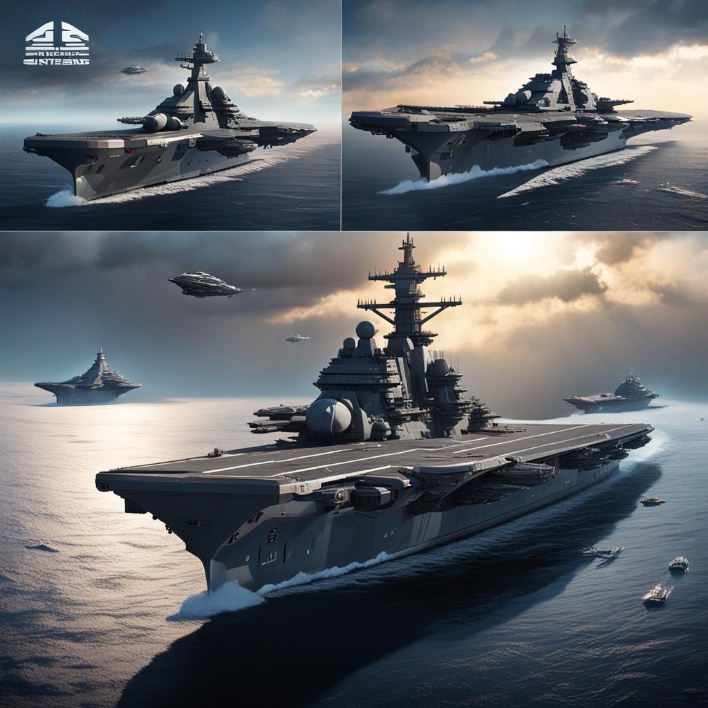 a large spacecraft warship similar to the battleship USS Iow...