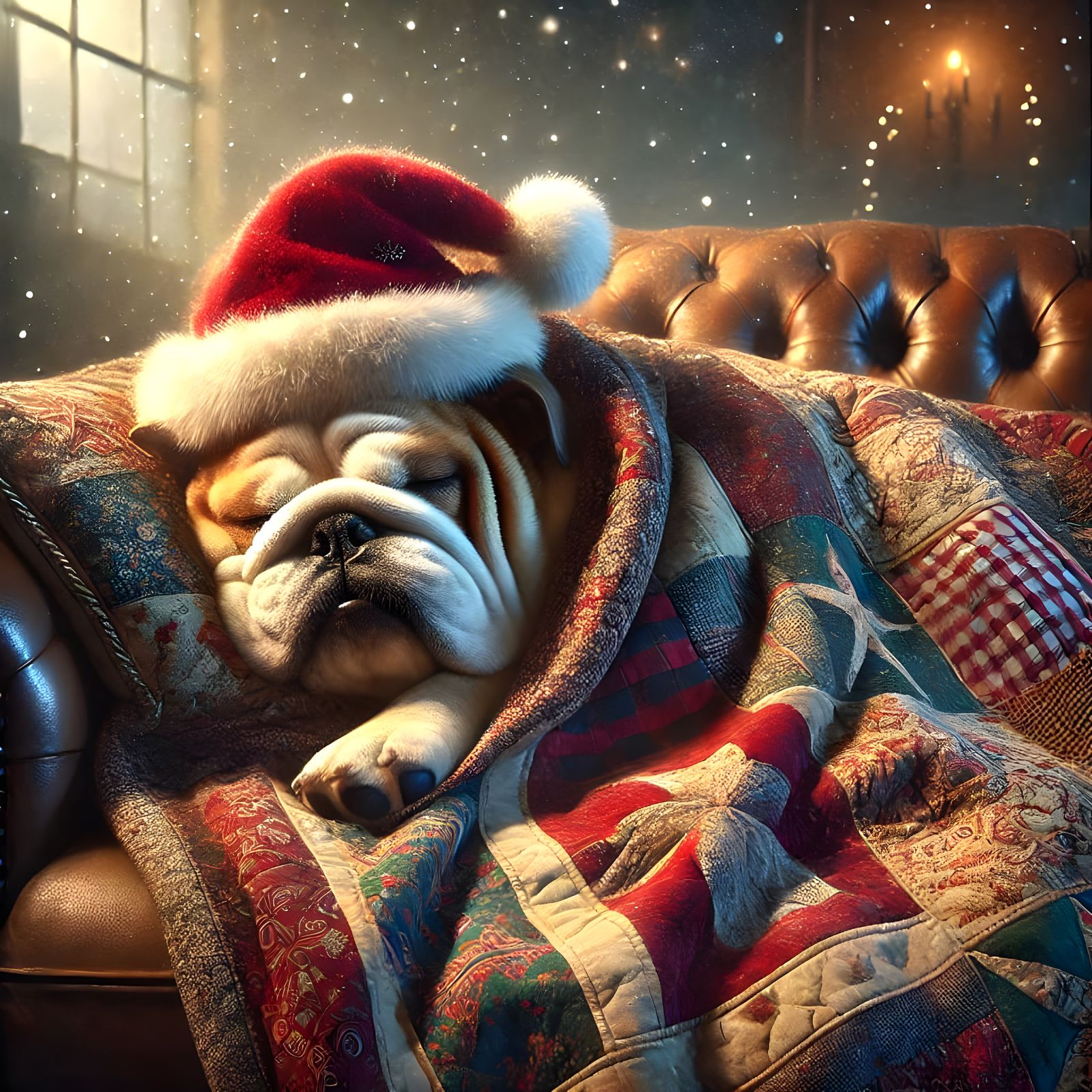Christmas Bulldog