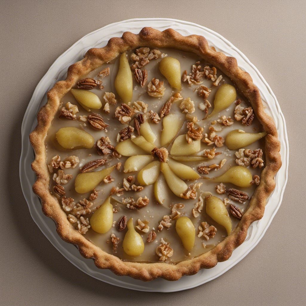 Pear Walnut Honey Tart, rococo