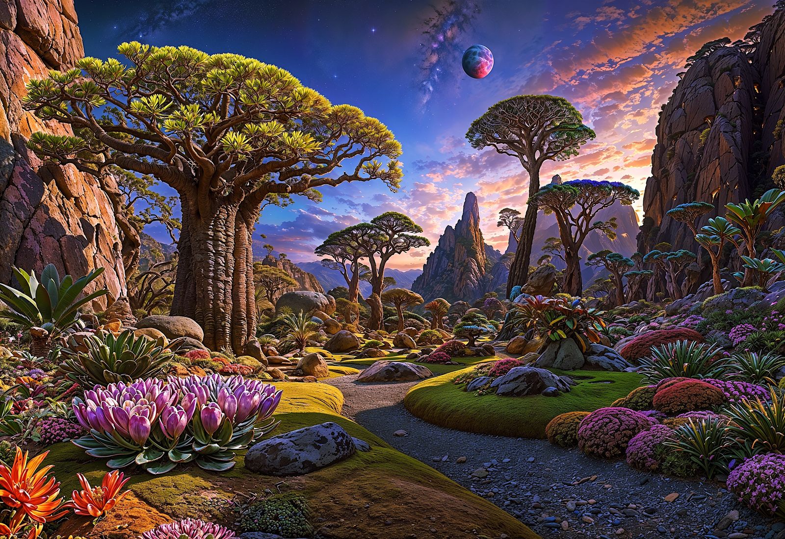 An amazing garden on another planet