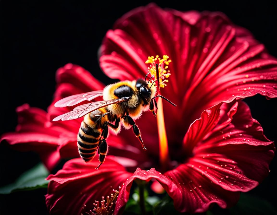 Busy bee pollinating  by @DavidP