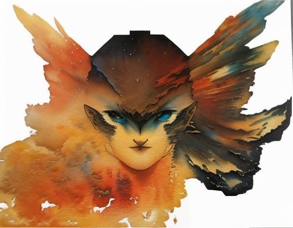 Glitch art. watercolor art...