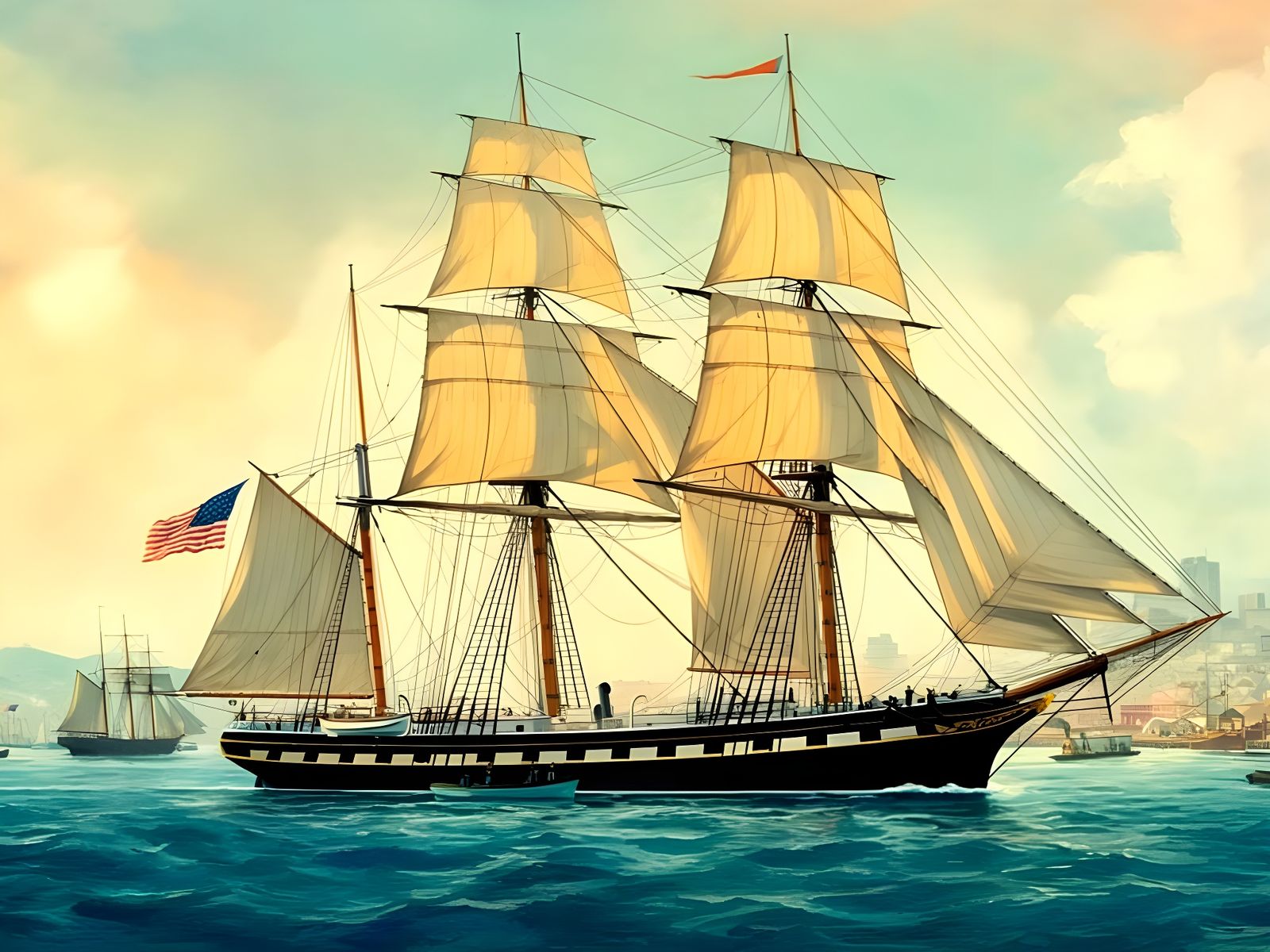 Flying Cloud Clipper Ship California Gold Rush Record  by @Gary Murakami