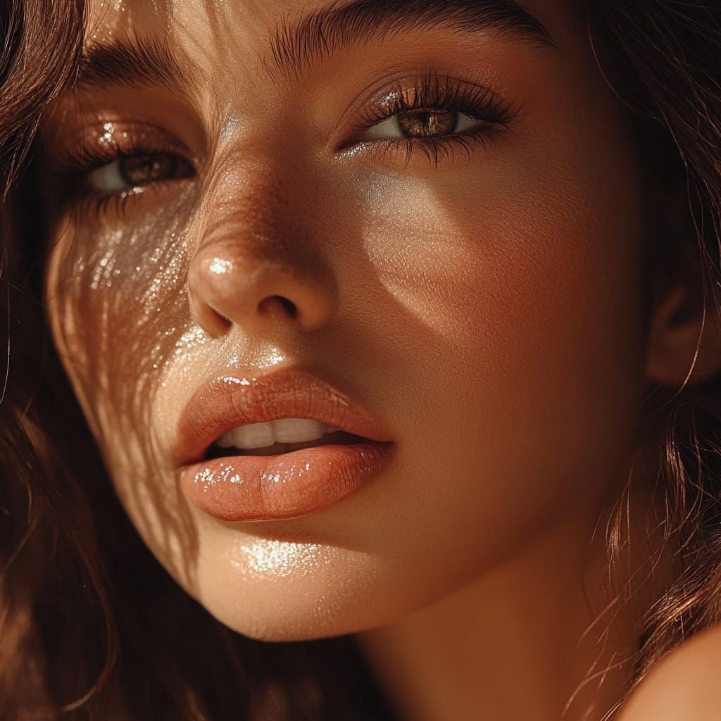 Create a close-up image of a young woman in high resolution