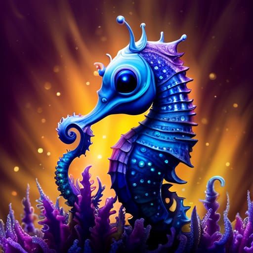 galaxy dewdrops seahorse