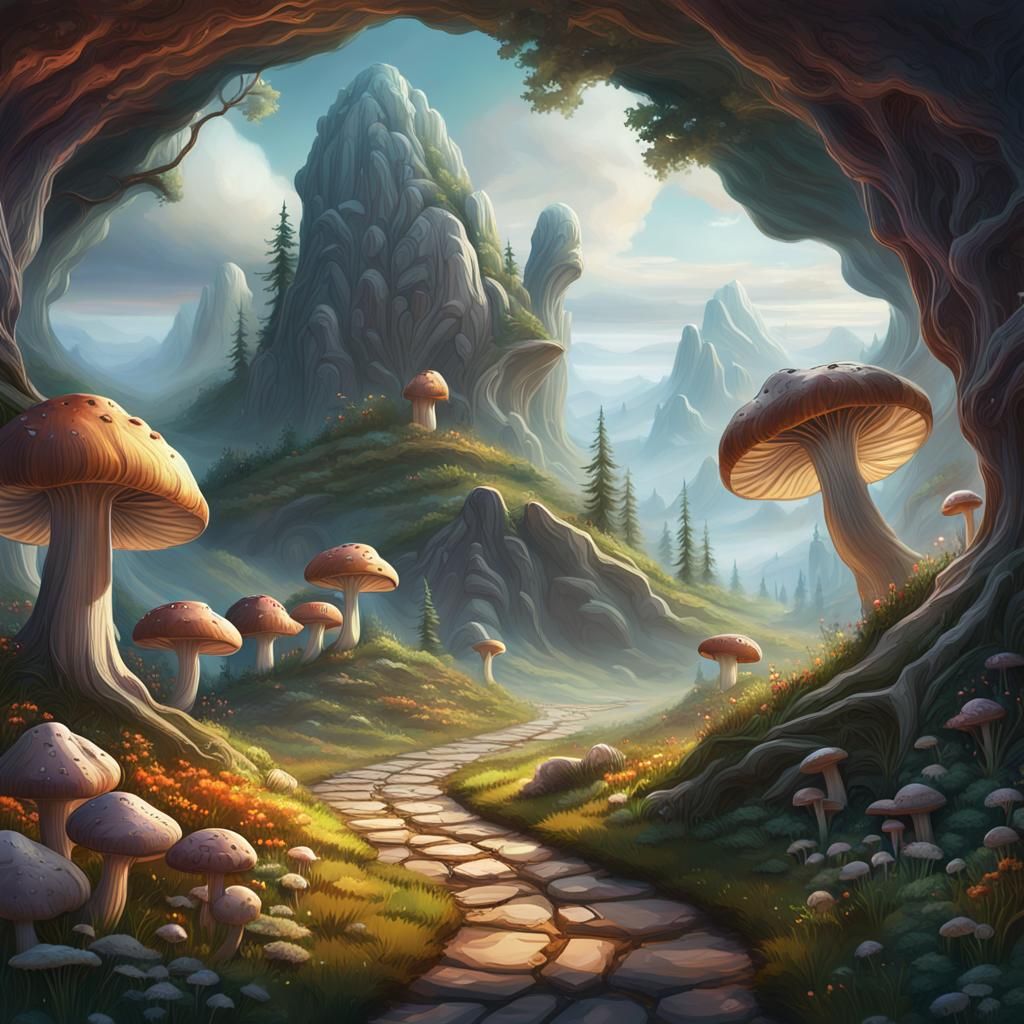 Landscape Inside Garlic Head: Fantastical Concept Art