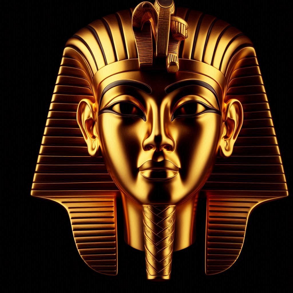 Golden funerary mask of Pharaoh
