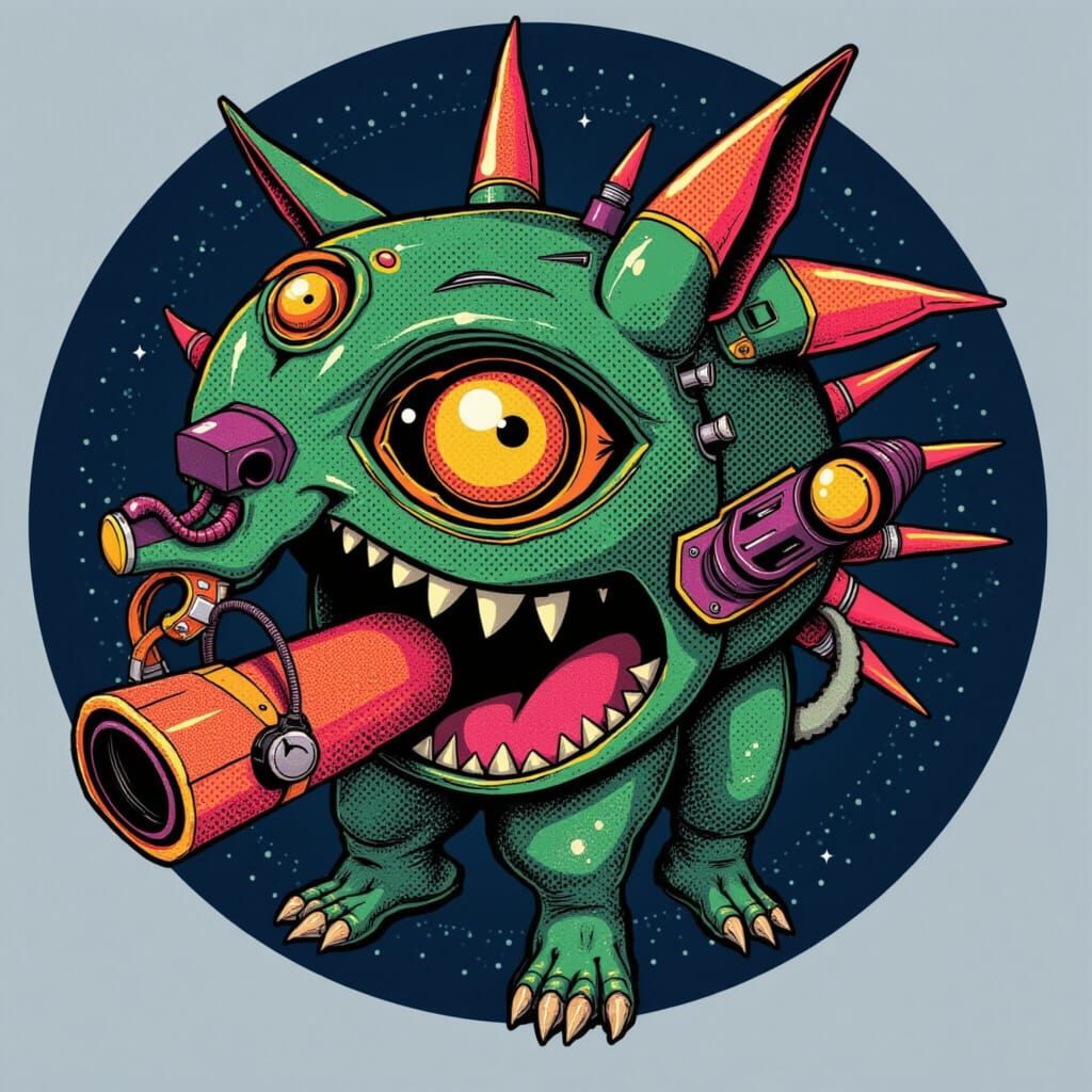 <lora:GN RetroAlienPets:1.0>