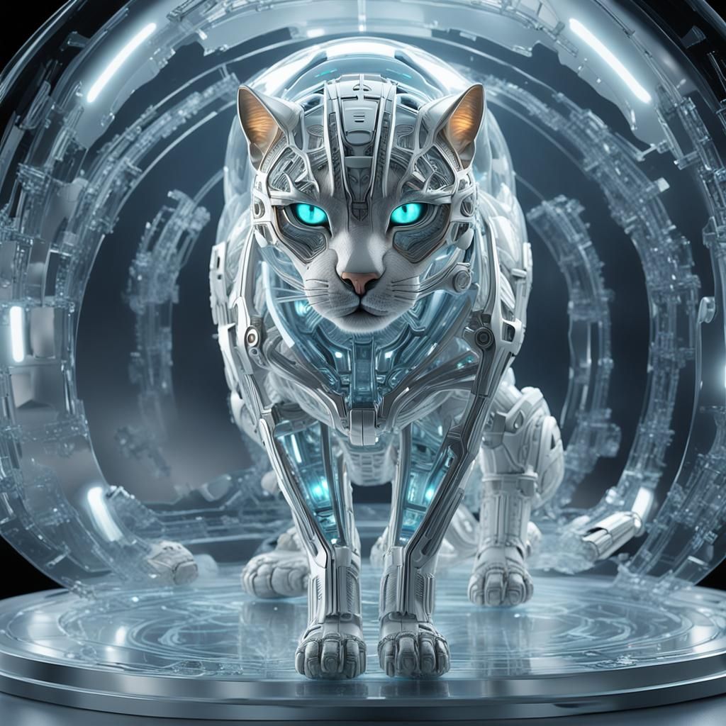 Cyborg Cat  by @newsha