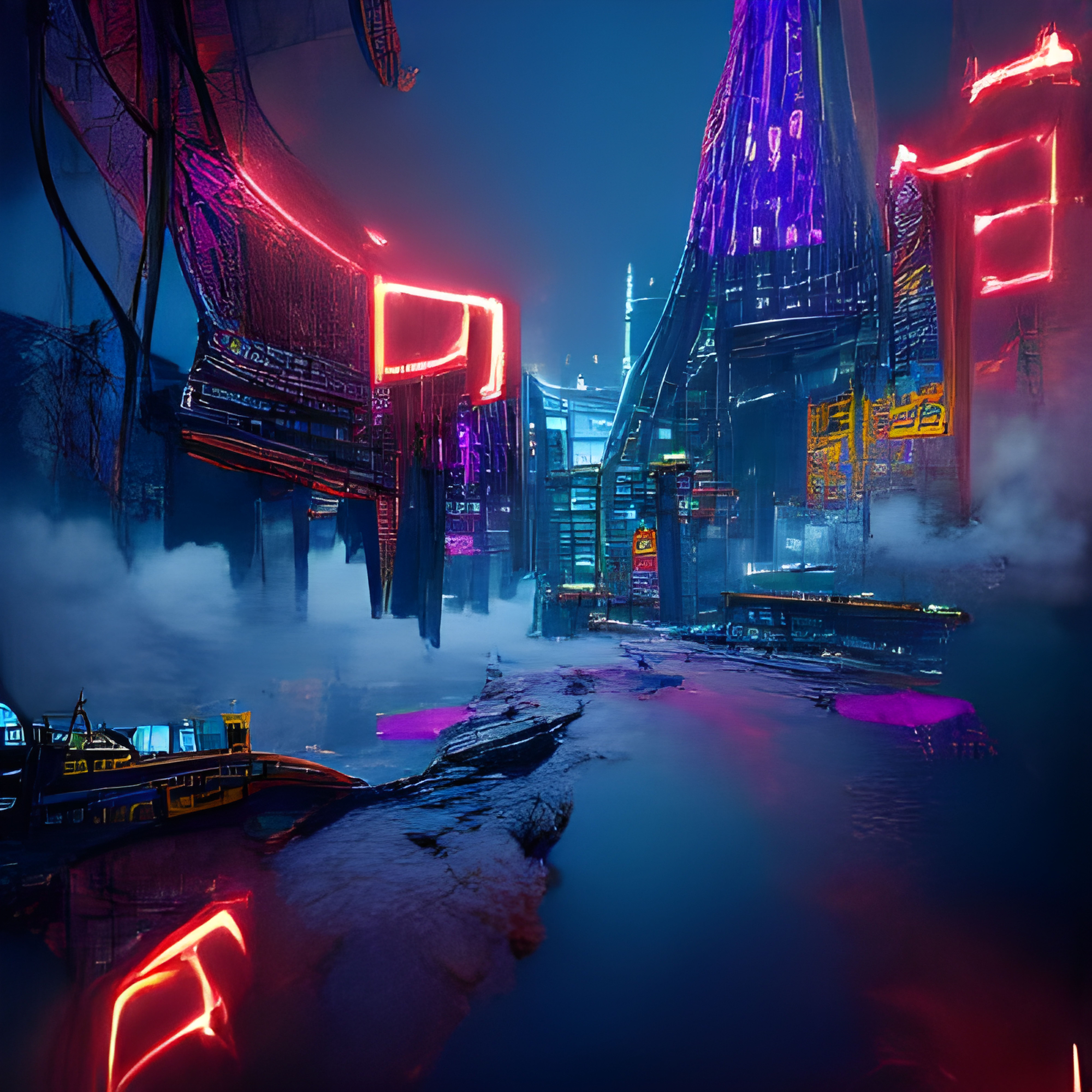 Cyberpunk Neon New York - AI Generated Artwork - NightCafe Creator
