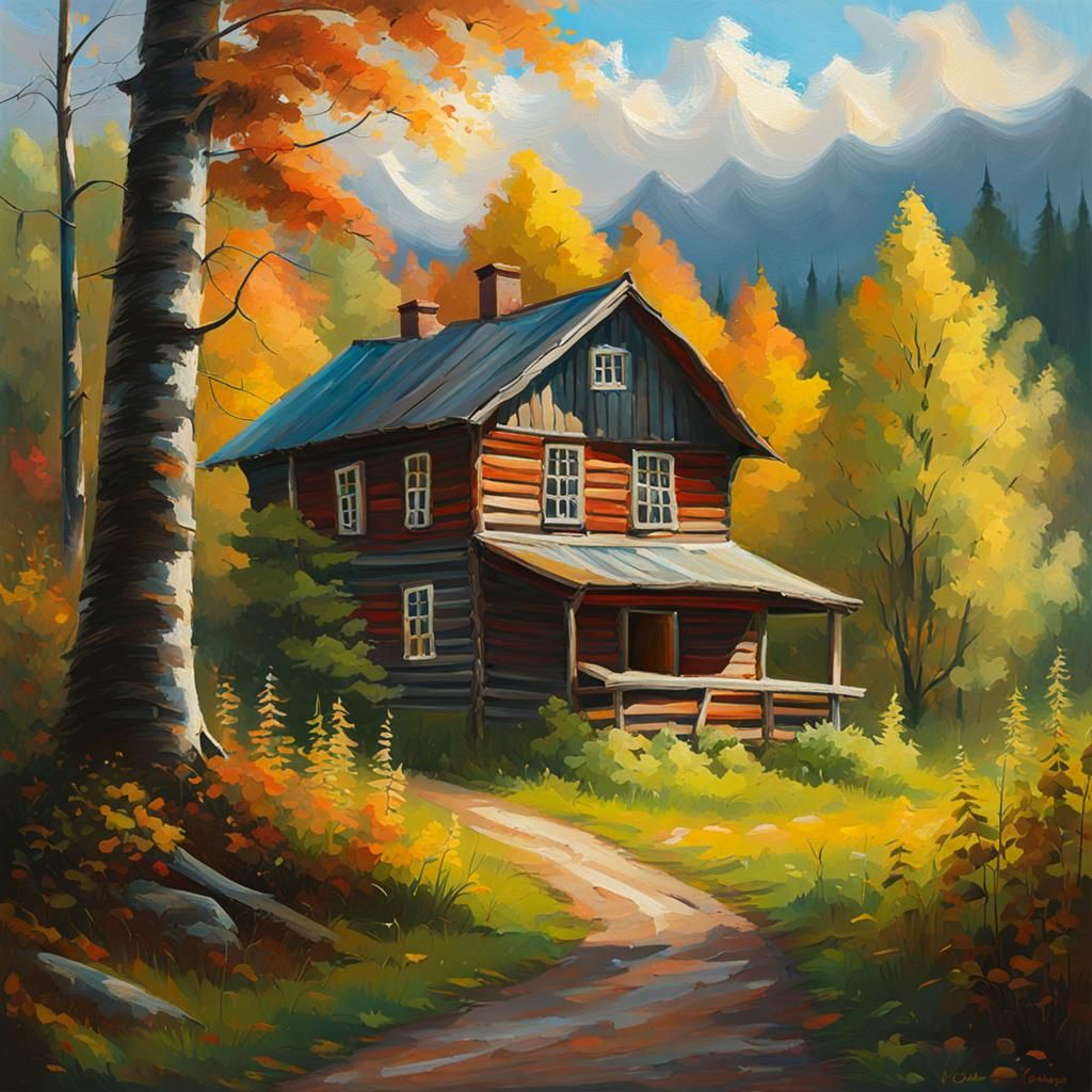 Old house in Scandinavian forest