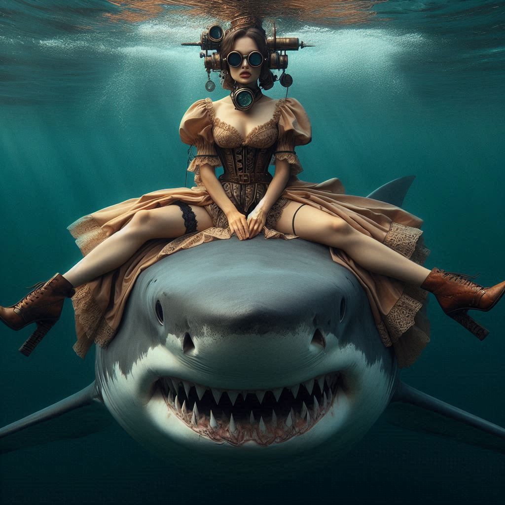 Sitting on a shark