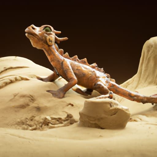 Lizard made out of sand