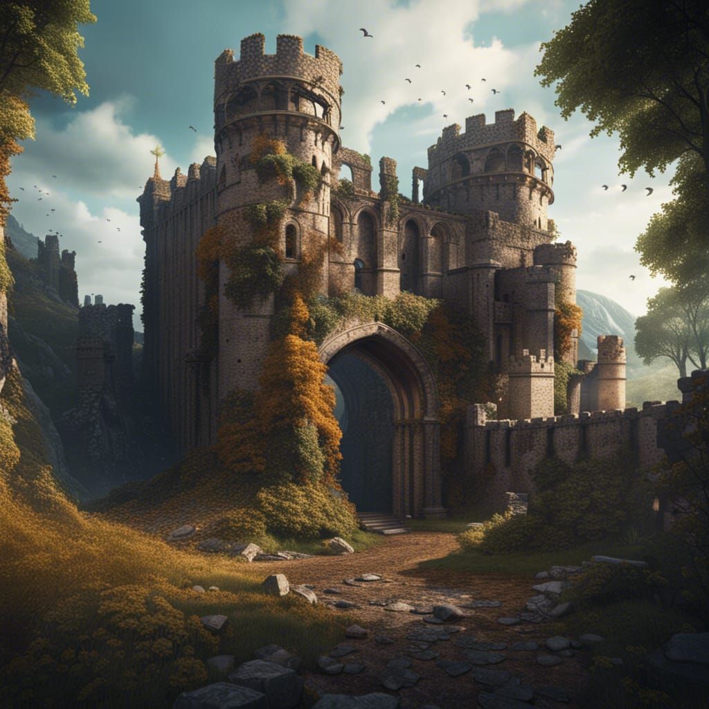 Ruins of a medieval castle - AI Generated Artwork - NightCafe Creator