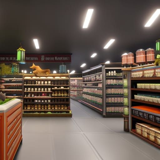 Animal Supermarket with animals