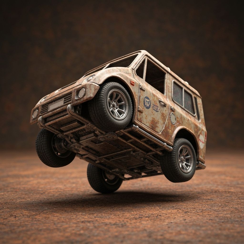 Miniature Lifted Vehicle in Digital Art Style