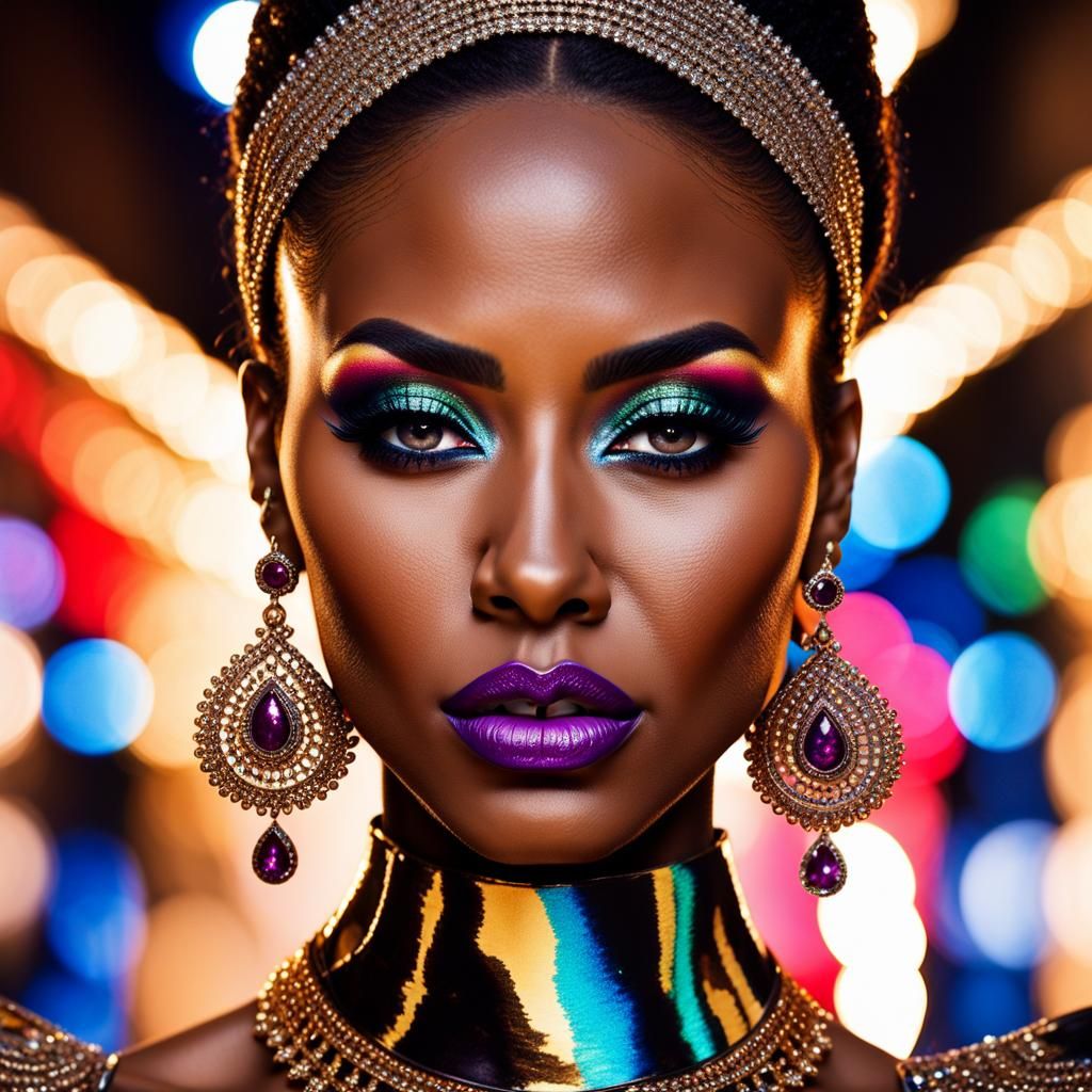 Beautiful Black woman, Sparkling and Shining - AI Generated Artwork ...