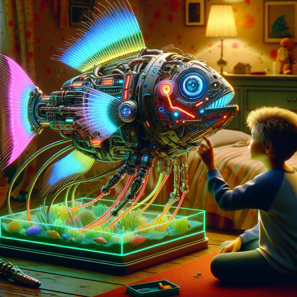  Paul and his friend Nemo  Cyborg Fish  by @Yumi