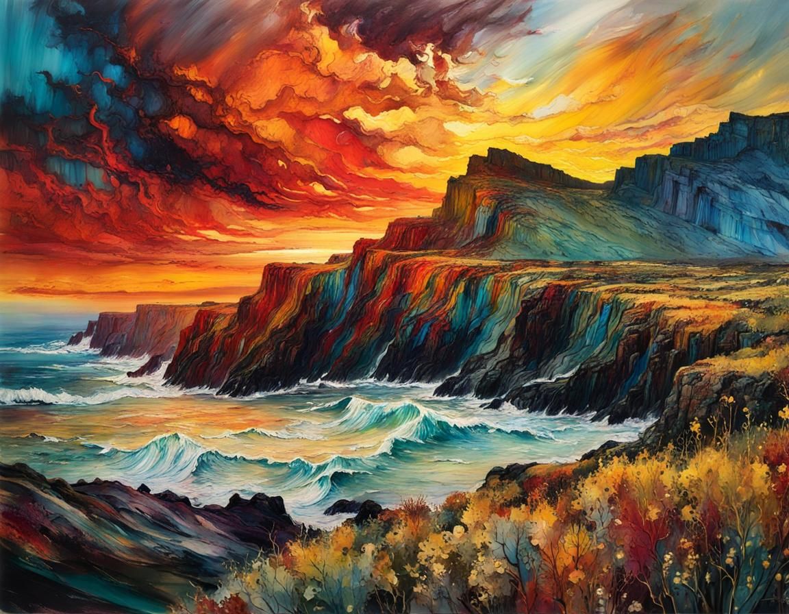 stormy sunset coast  by @Trouncer