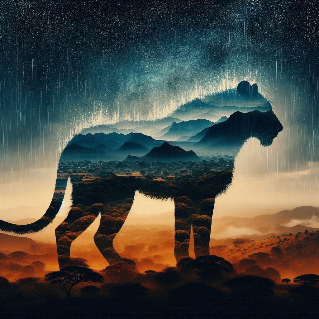 double exposure beautiful fantasy portrait landscape..