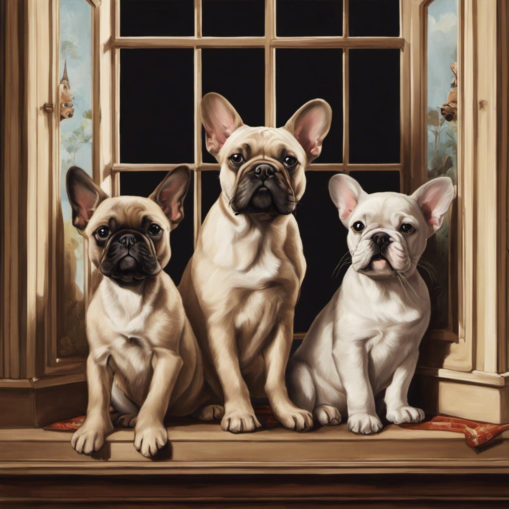 French puppy bulldogs - AI Generated Artwork - NightCafe Creator