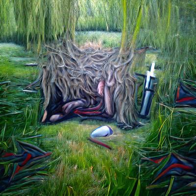Buried here under a willow tree