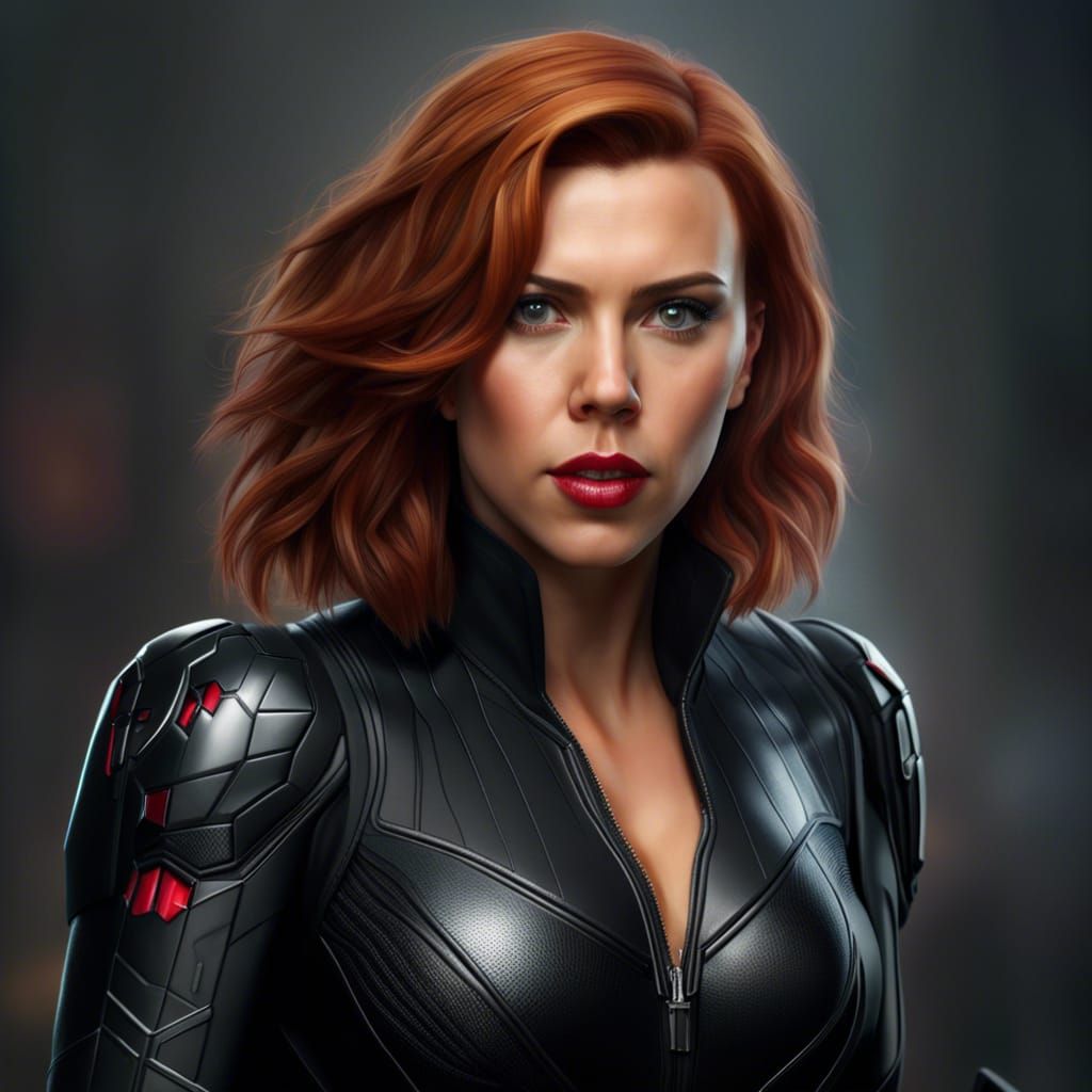 Black Widow (scarlett johansson) portrait - AI Generated Artwork ...