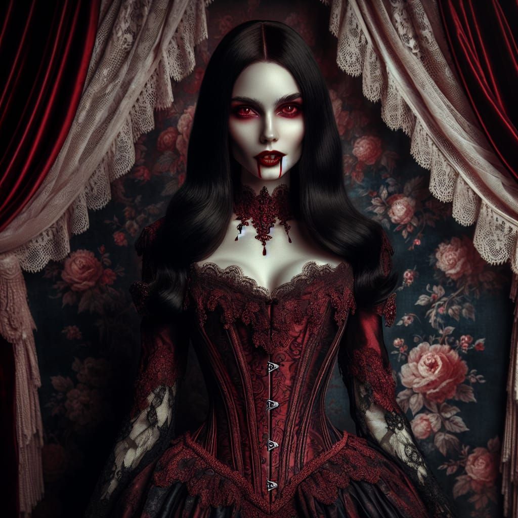 Victorian Vampire pin-up