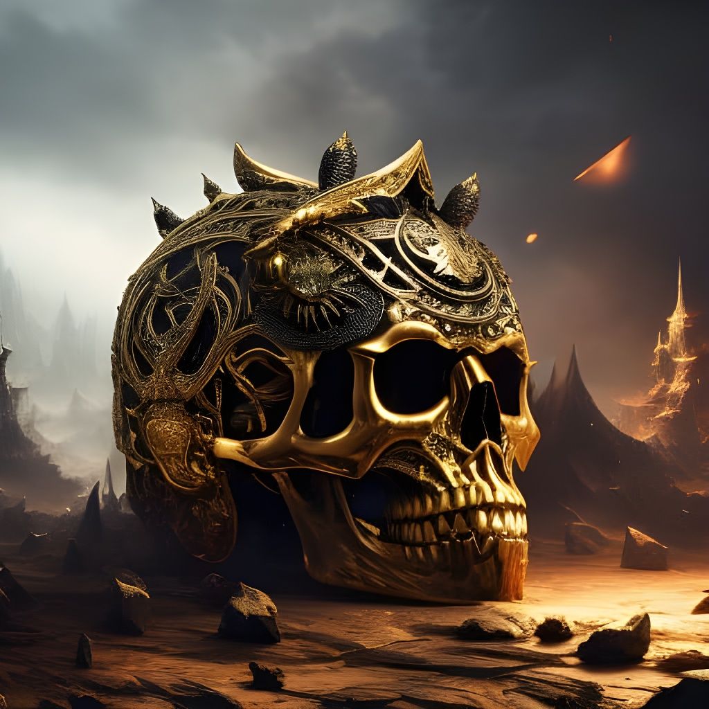 Old Cyborg Skull   by @Mr-Dementia