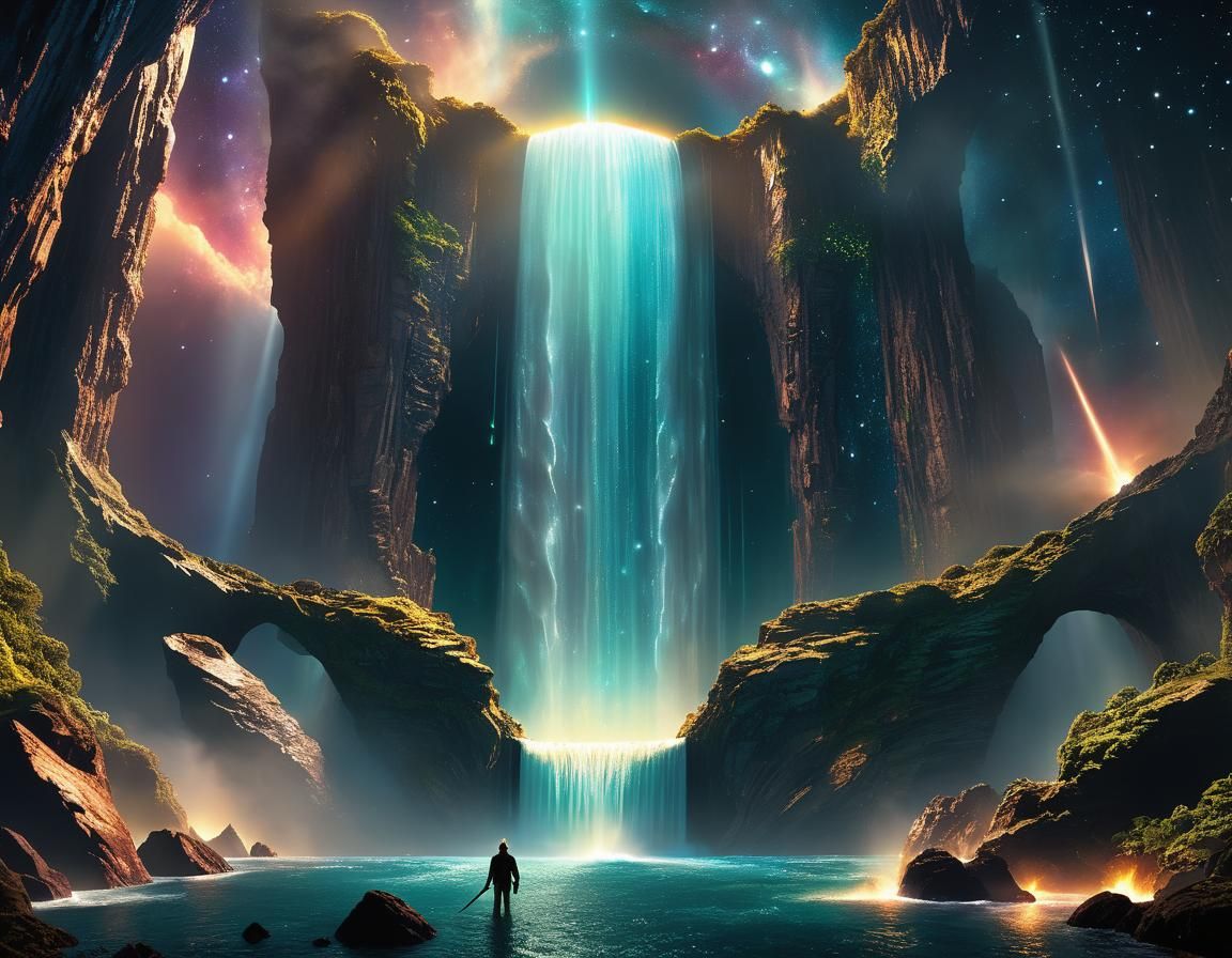 Cosmic Waterfall  by @Leonardo