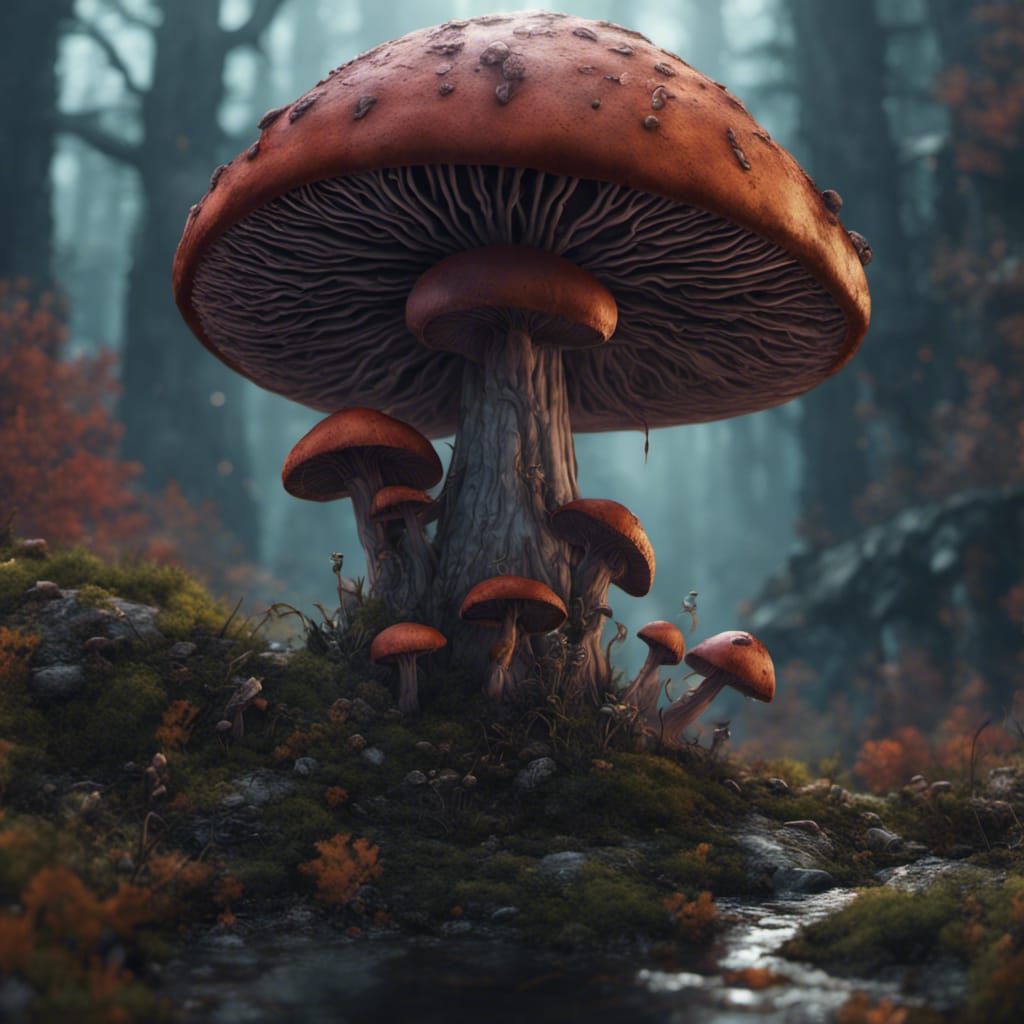 Goth Mushroom - AI Generated Artwork - NightCafe Creator