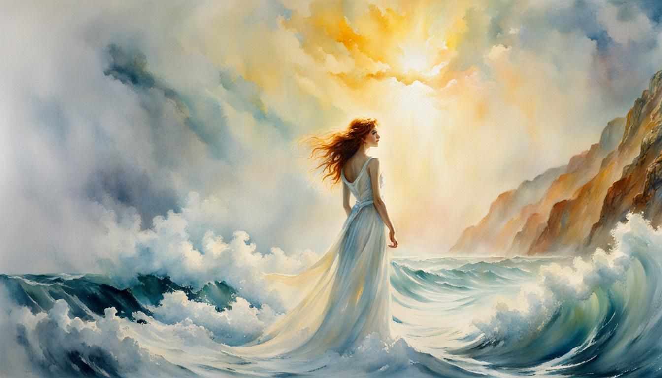 Woman and sea  by @Strangery