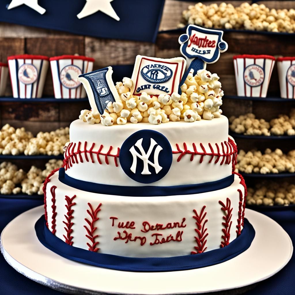 Yankee Baseball themed cake