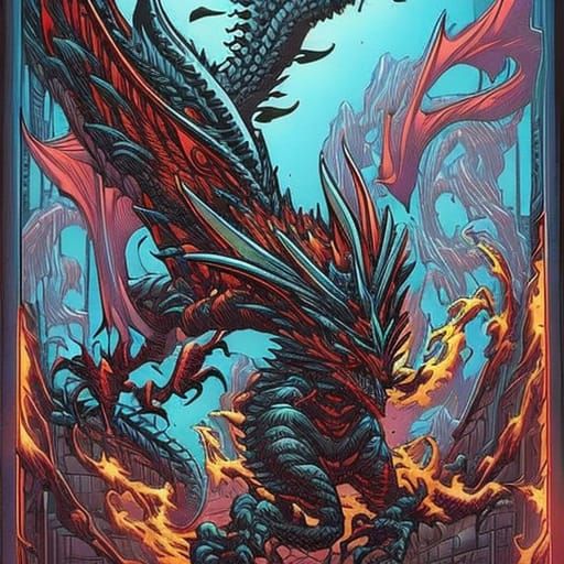 SDXL ink splash Dragon