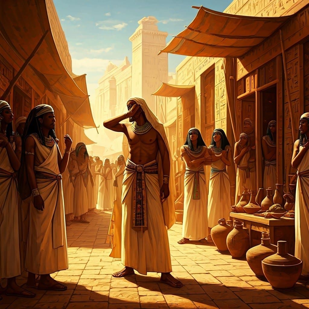Ancient Egyptians in Desert Market, Inspired by David Robert...