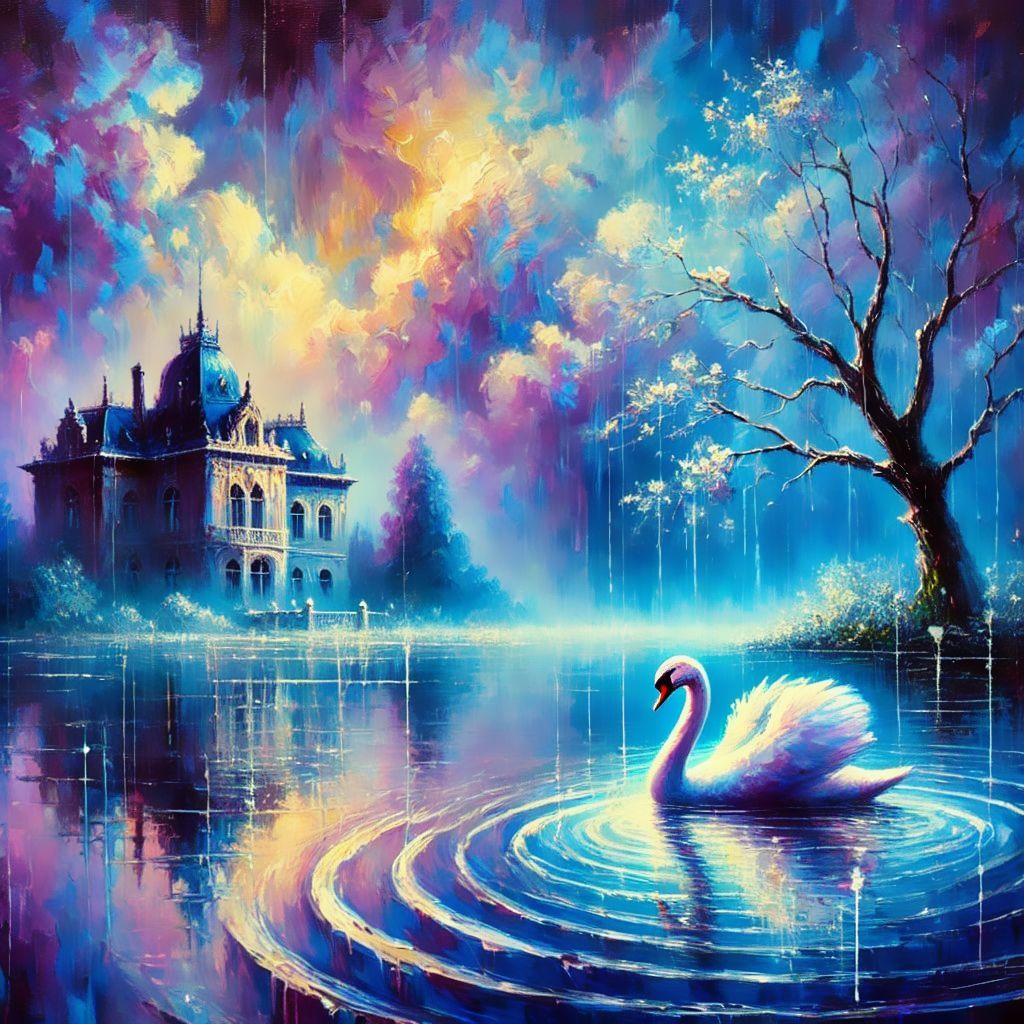 Serene rain swan