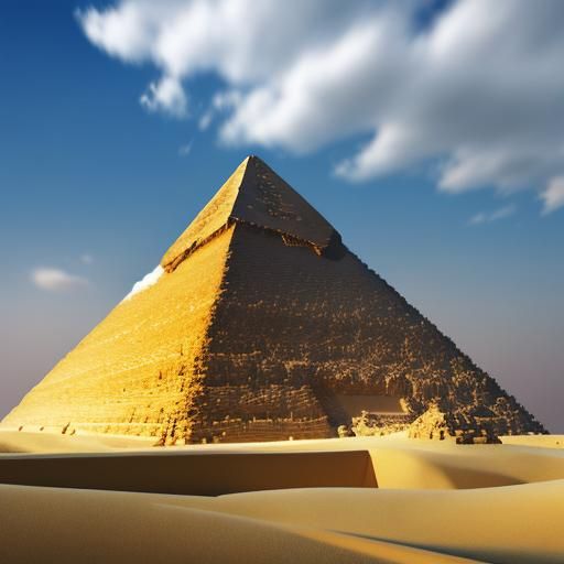 Pyramids of Giza, sharp focus, hyper real