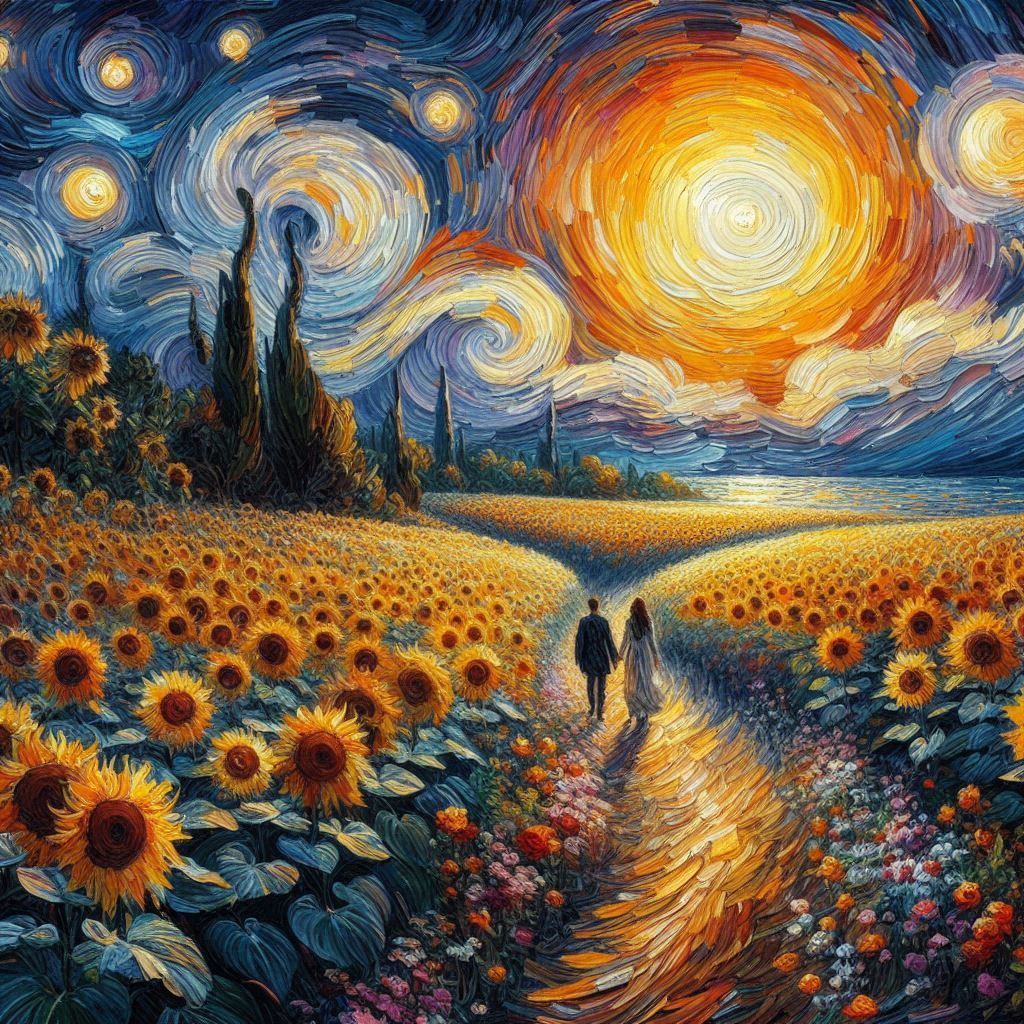 A Walk in the sunflowers