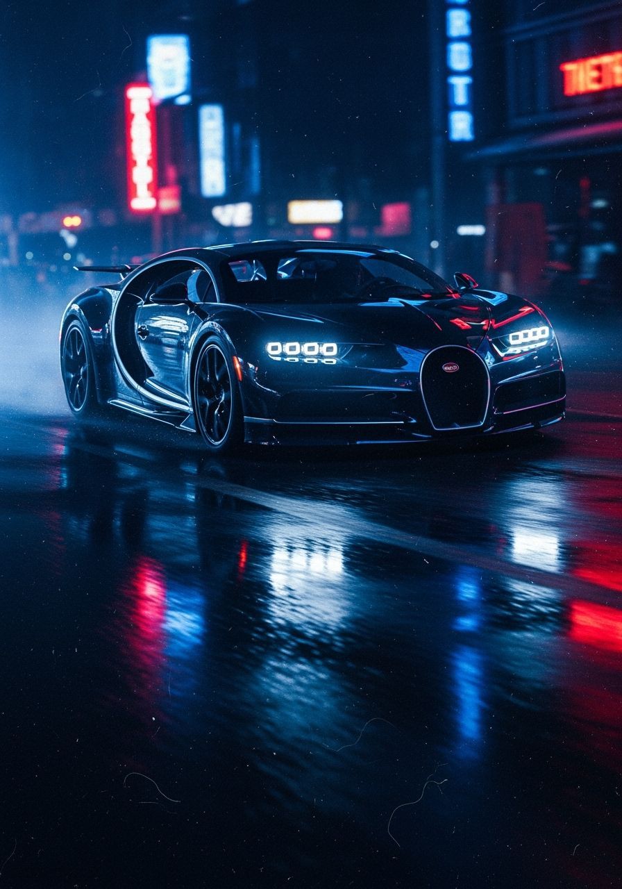 Bugatti Chiron at night