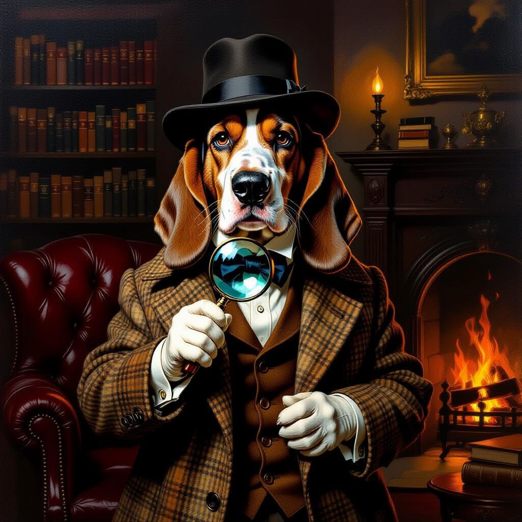 Sherlock Hound  by @Booth31AIart