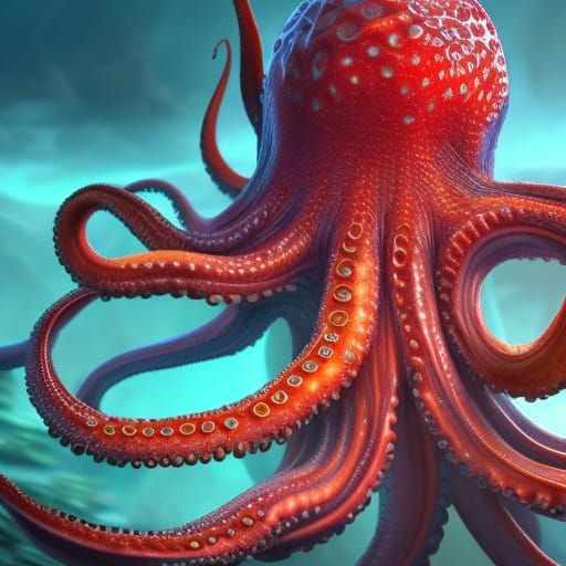 Octopus Strawberry Hybrid - AI Generated Artwork - NightCafe Creator