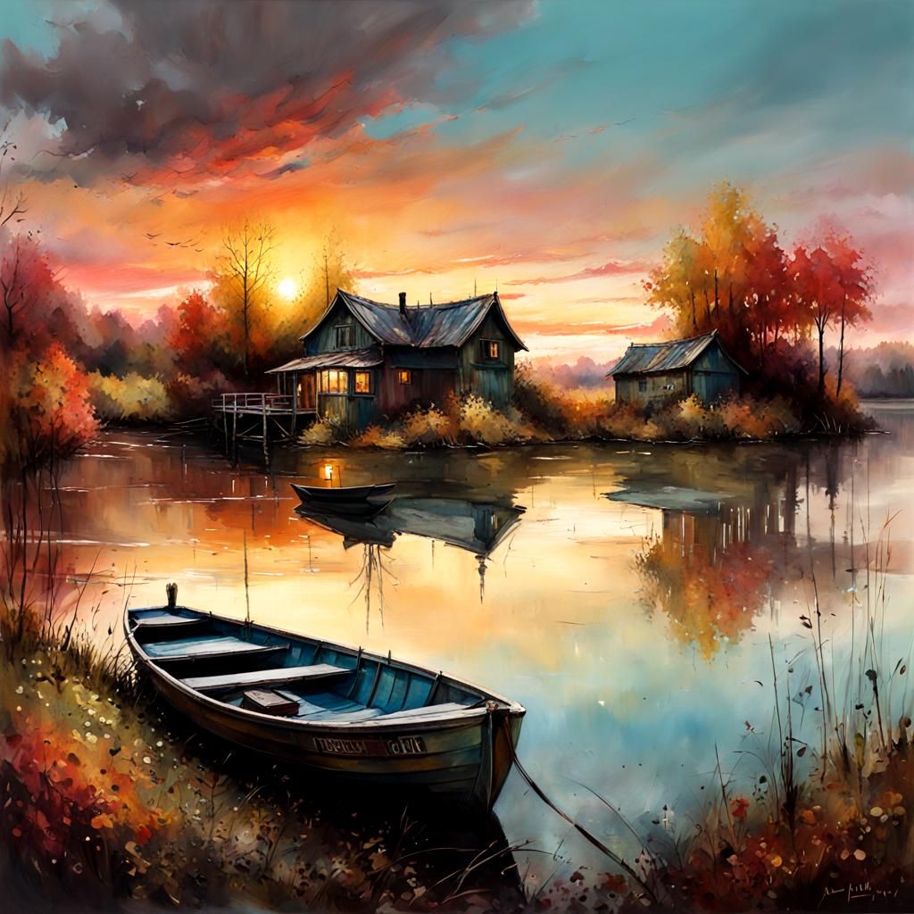 Autumn season by the lake  by @Ria