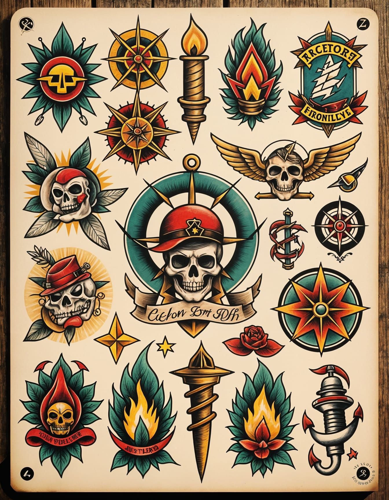 WWII Era Flash Tattoo Sheet  by @QueenQuill