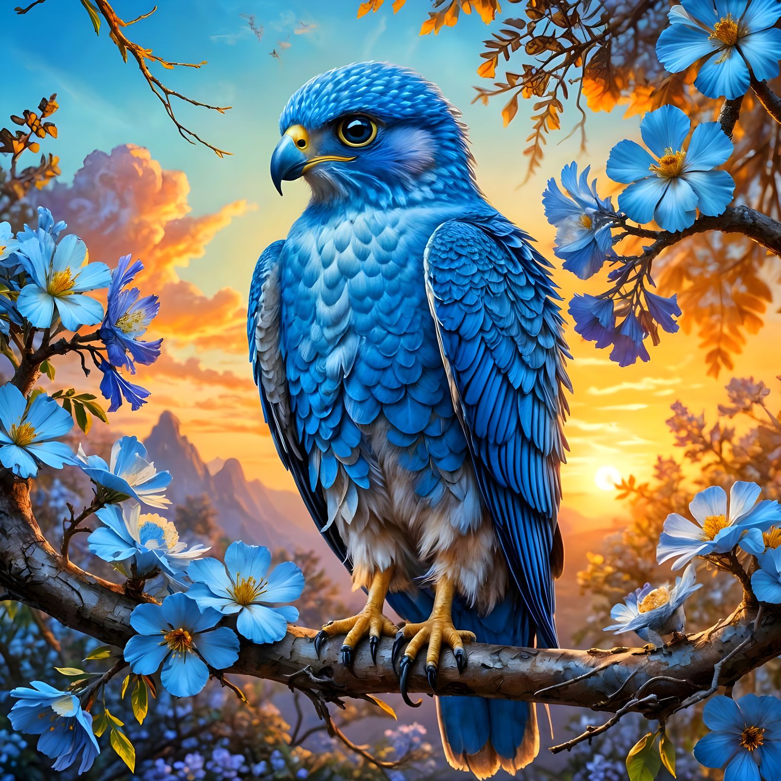 The Blue falcon of Azurine  by @Tiny Pearl Cat