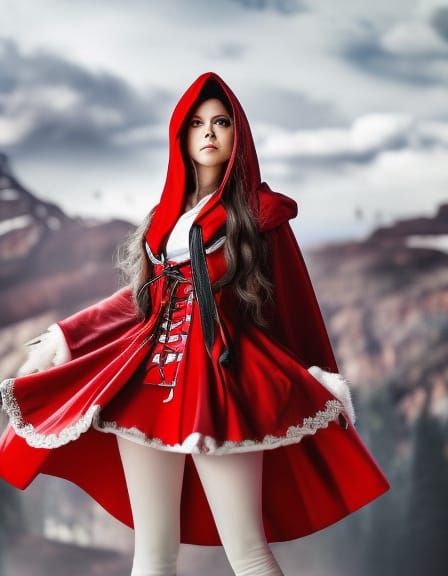 avril lavigne dressed as red riding hood v2 - AI Generated Artwork ...