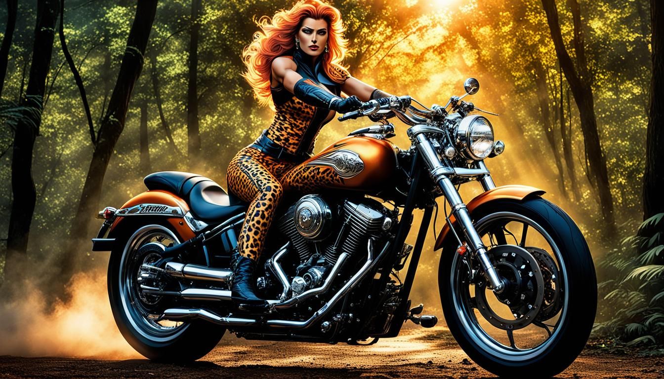 Cheetara as a biker
