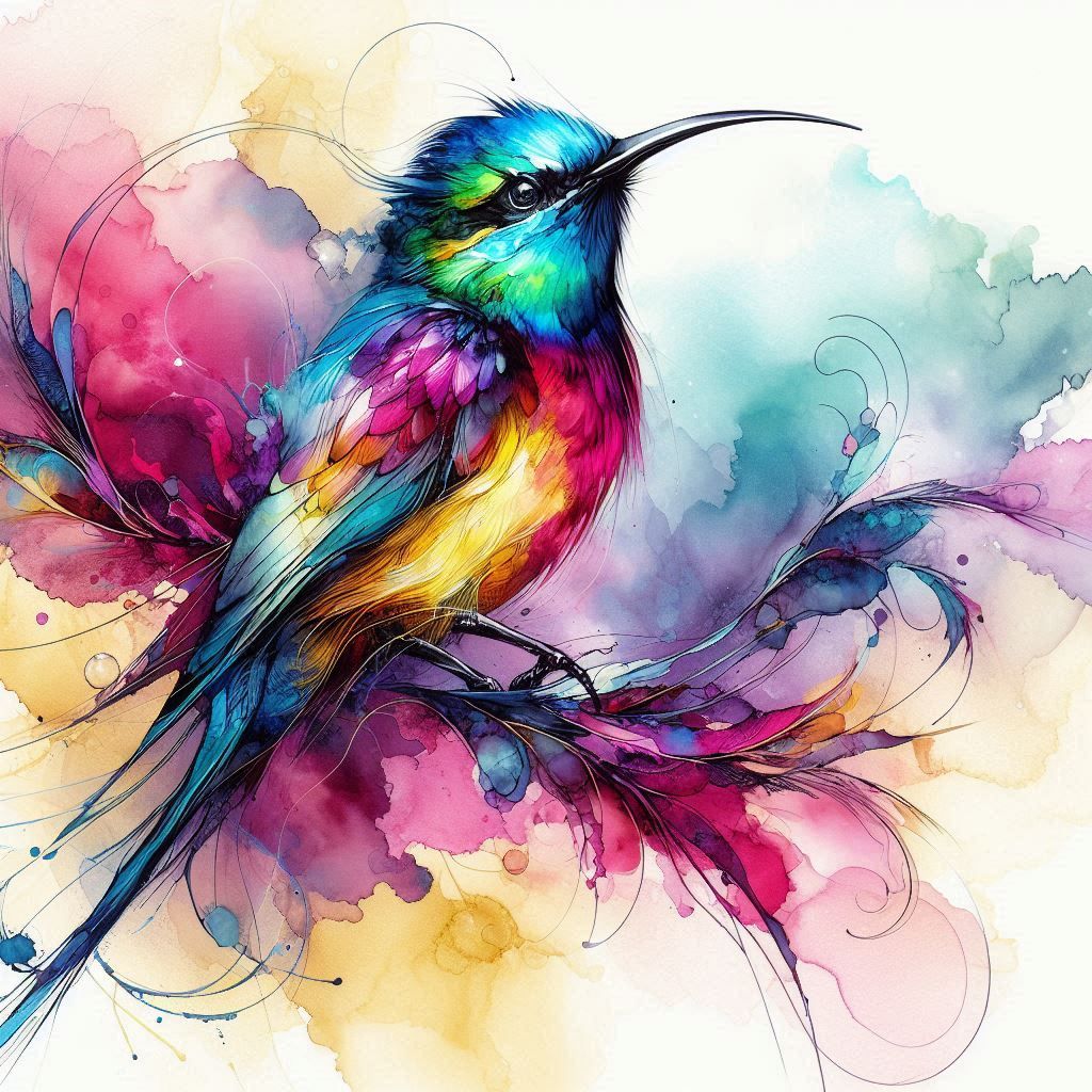 Sunbird Watercolor  by @John Bell